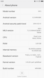 Xiaomi mi5 Specs Daten System