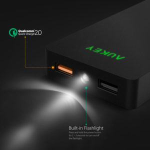 Aukey Powerbank 12000 LED Anschlüsse