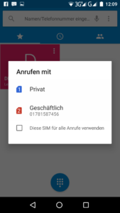 Dual Sim Android Anruf