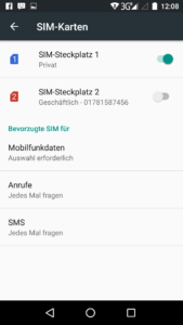 Dual Sim Android Simkarte deaktivieren