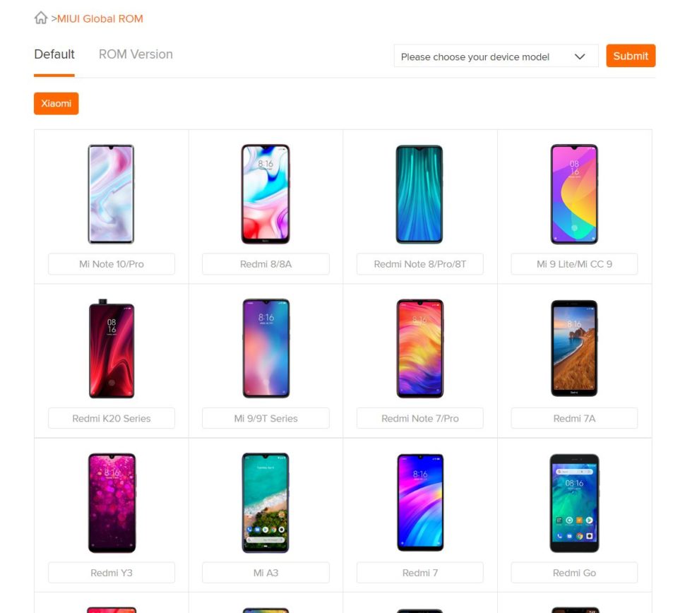 Xiaomi ROM Übersicht