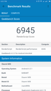 Xiaomi Mi Mix Geekbench 3 2