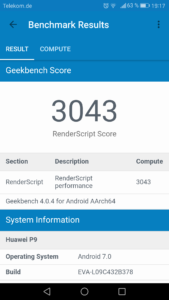 Huawei P9 Geekbench 4 2