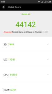 Xiaomi Redmi 4X Antutu