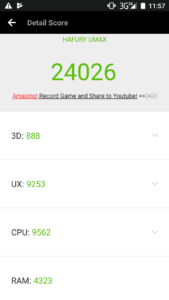 Hafury Umax Antutu benchmark