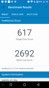 Oukitel U11 Plus Geekbench