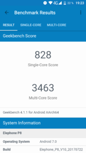 Elephone P8 Geekbench