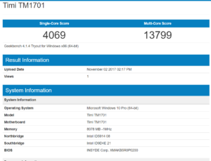 Xiaomi Mi Notebook Pro Geekbench 1