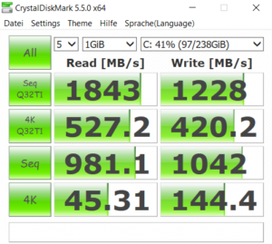 Xiaomi Mi Notebook Pro SD Bench