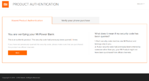 Xiaomi Powerbank Produktverifikation