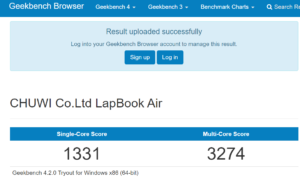 Chuwi Lapbook Air Geekbench