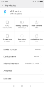 Xiaomi Redmi 5 MIUI 9.1 System 1