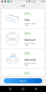 Xiaomi Roborock Sweep ONE Filter und Bürsten Abnutzung