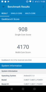 Cubot Power System Benchmarks 11