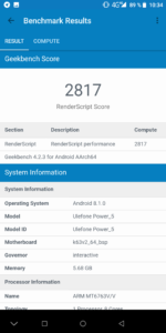 Ulefone Power 5 Geekbench 4 GPU