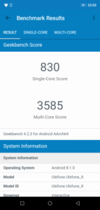 Ulefone X geekbench