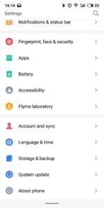 Meizu 16th Flyme OS 7 Android 8 4