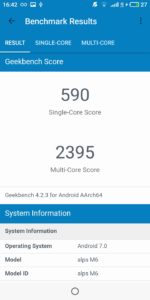 Meizu M6T Gekkbench CPU