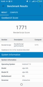 Meizu M6T Gekkbench GPU