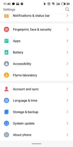 Meizu 16 Apps deutsch developer Options 1