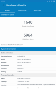 Xiaomi MI Pad 4 Plus Geekbench 1