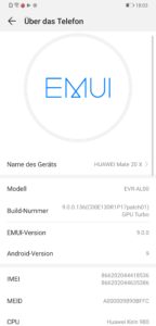 Huawei Mate 20 x emui 5