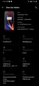 OnePlus 6T Menü 2