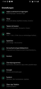 OnePlus 6T Menü Azent