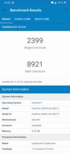 Ooneplus 6T geekbench CPU