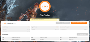 Firstrike 3DMark benchmark i Notebook 15 6