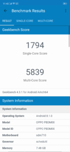 oppo r17 pro geekbench