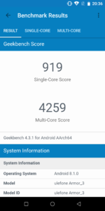 ulefone armor3 geekbench