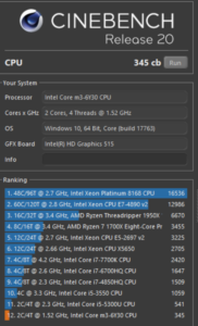 chuwi aerobook cinebench