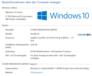 chuwi windows 10 home lizens