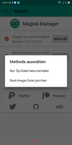 Magisk Manager bootimage patchen