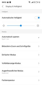 Displayeinstellungen Meizu Note 8 1