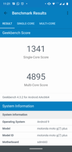 Motorola moto g7 plus geekbench