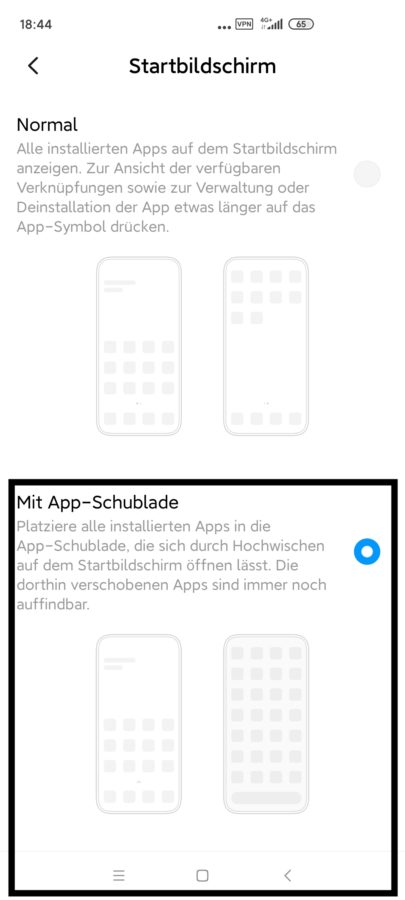 MIUI App Drawer aktivieren 3