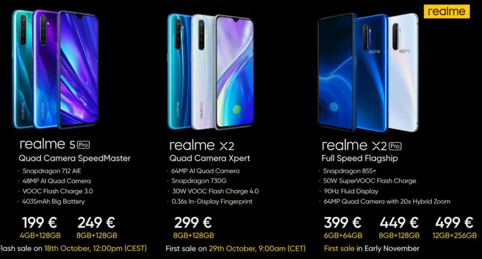 Realme Geräte für Europa Preise und Verfügbarkeit