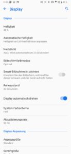 Display Einstellungen