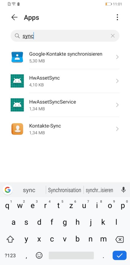 Google Kontakte synconisieren Mate 30 Pro 2