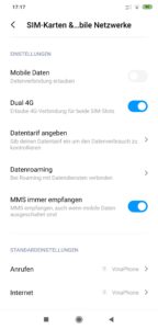 MIUI Datentarif eingeben 1