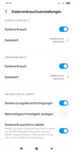 MIUI Datentarif eingeben 3