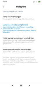 MIUI Energiesparoptionen