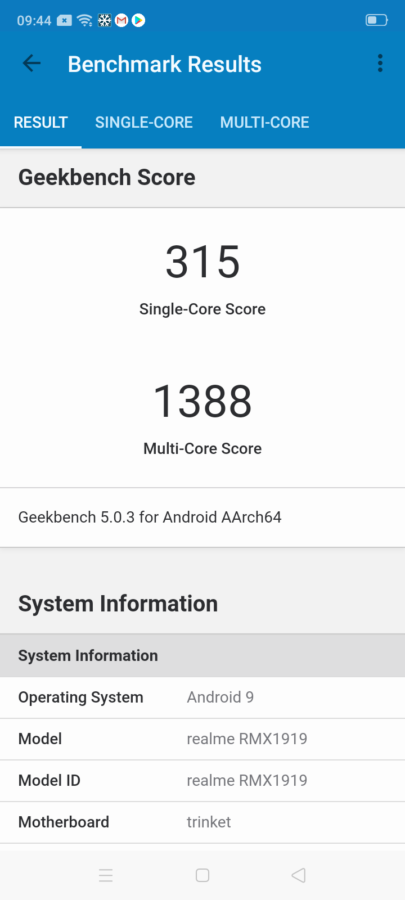 Realme 5 geekbench 5