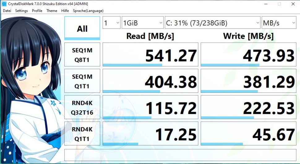 BMAX Y13 Cristal Disk Mark