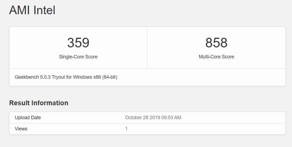 BMAX Y13 Geekbench 1