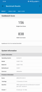 Cubot P30 Geekbench