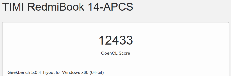 Geekbanch open cl score