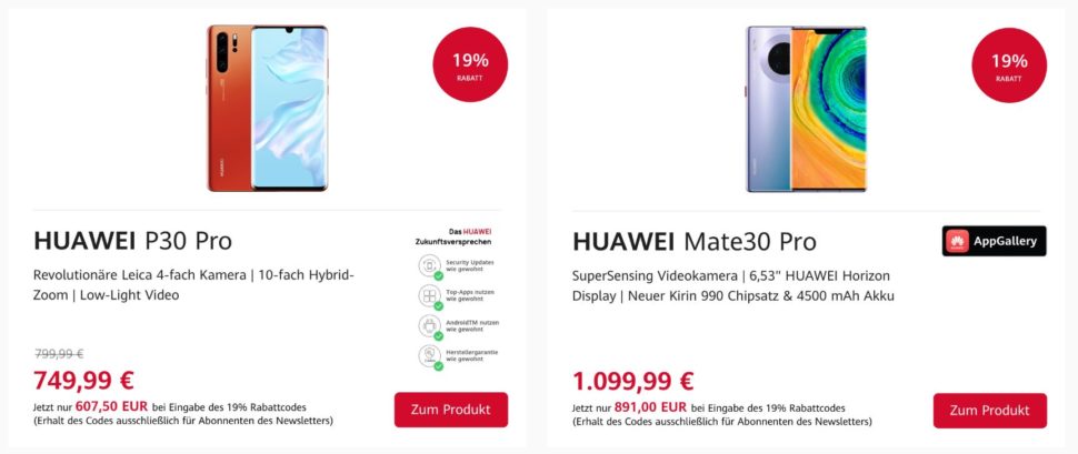 Huawei Onlineshop 19 Rabatt